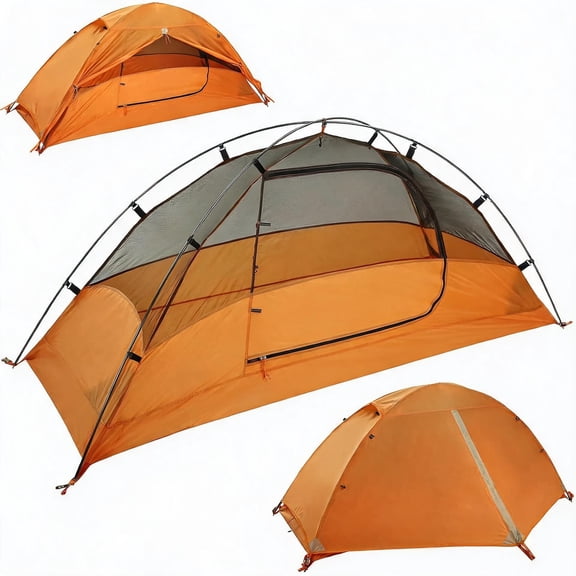 Lightweight 1-Person Backpacking Tent with Waterproof Polyester Rain Fly