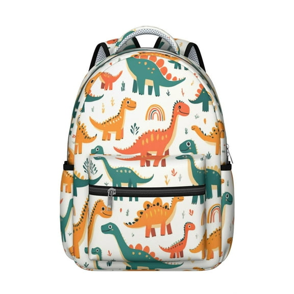 Cute Dinosaur Pattern Backpack for School,Cute School Bag,Schoolbag with Adjustable Shoulder Straps & Padded Back,15.3"x11"x7.1".