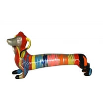 Modern Graffiti Looking Weenie Dachshund Dog Statue from Resin  25" x 10" x 15"H