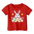 thumbnail image 7 of Shadoumai Kids Easter Shirts Girls Easter's Day Letter Graphic Printed Crewneck Short Sleeve T Shirts Fashion Casual Vacation Tops Girls Summer Tops T-Shirts, 7 of 7