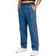 thumbnail image 1 of Ceisia Men's Solid Color Cotton Linen Casual Pants Loose Straight Leg Drawstring Trousers for Summer Blue M Gifts, 1 of 4