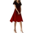 thumbnail image 2 of TACILIP Robes pour Femmes, Mode Robe à Manches Courtes Col en V Aguichant Imprimée Élégante Décontractée Confortable Toutes Occasions, Cadeaux pour Femmes, 2 of 6