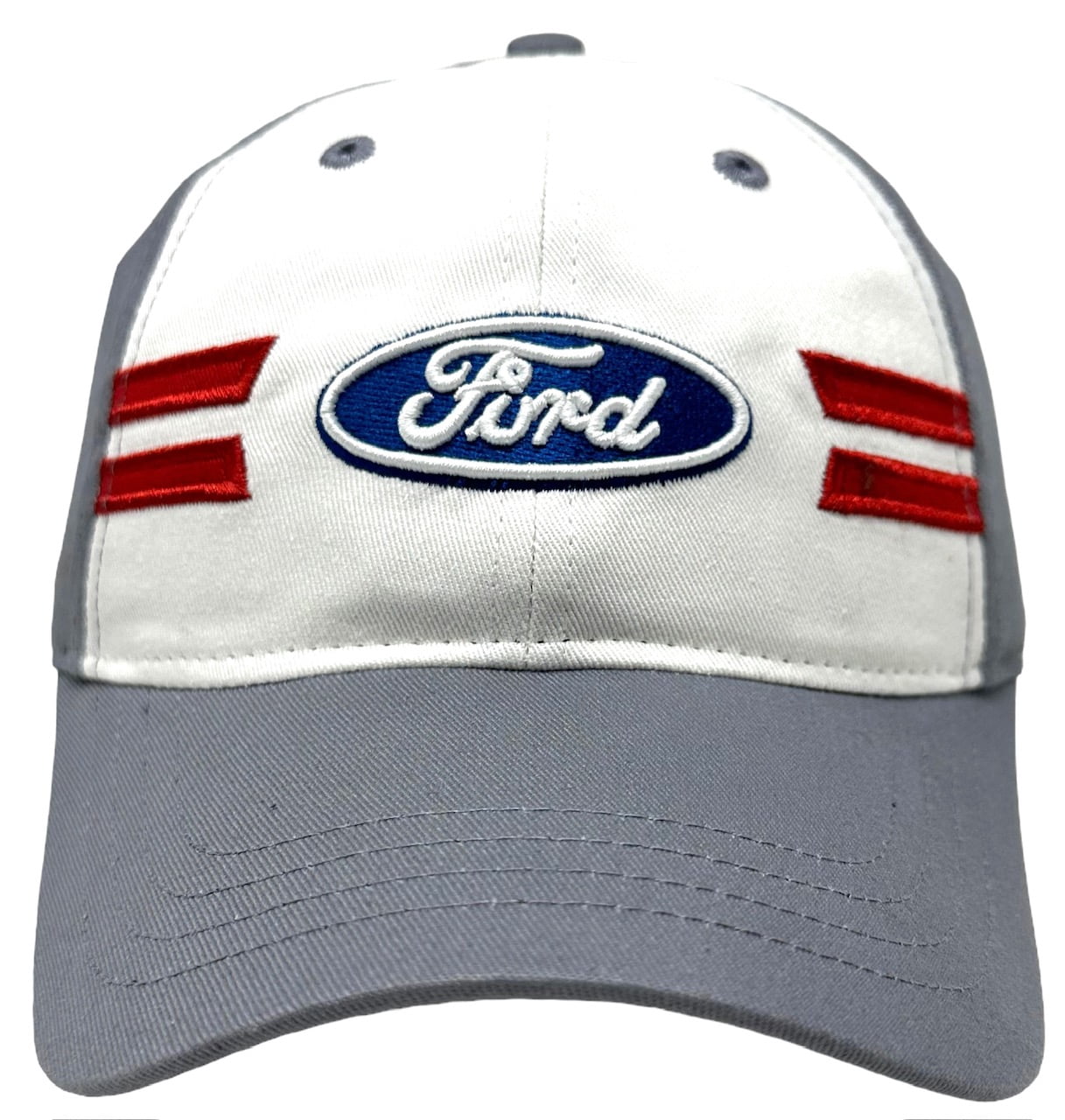 Ford Men's Officially Licensed Retro Embroidered Logo Adjustable Hat Cap in Grey