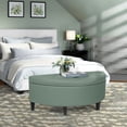 thumbnail image 4 of Homebeez 43.5" Half Moon Storage Ottoman,Button Bedroom Benches for Entryway Living Room, 4 of 7