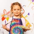 thumbnail image 2 of Rainbow Tie Dye Mandala Pattern Kids Aprons for Girls and Boys,Adjustable Neck Strap Toddler Aprons for Kids Cooking Baking, 2 of 6