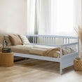 thumbnail image 3 of Giantex Twin Size Wooden Slats Daybed Frame, Sturdy Sofa Support Platform W/Rails and Full Wooden Slats Support, Home Furniture for Bedroom Living Room, Grey, 3 of 8