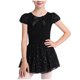 thumbnail image 2 of Conjuntos de blusas y camisas de cuello redondo y manga corta Ropa de baile para niñas Vestido de práctica de red con lentejuelas de manga larga con espalda en forma de corazón Conjunto de dos piezas, 2 of 7