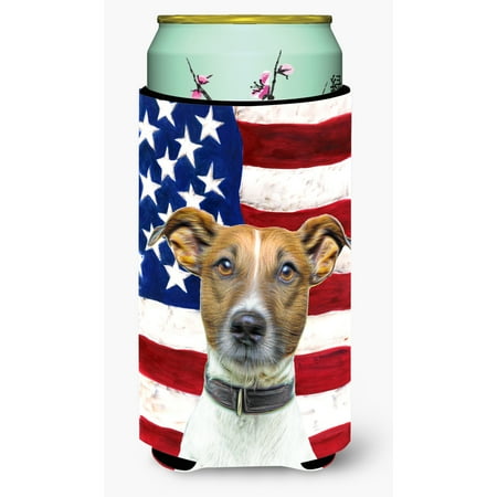

Carolines Treasures KJ1155TBC USA American Flag with Jack Russell Terrier Tall Boy Hugger Tall Boy multicolor