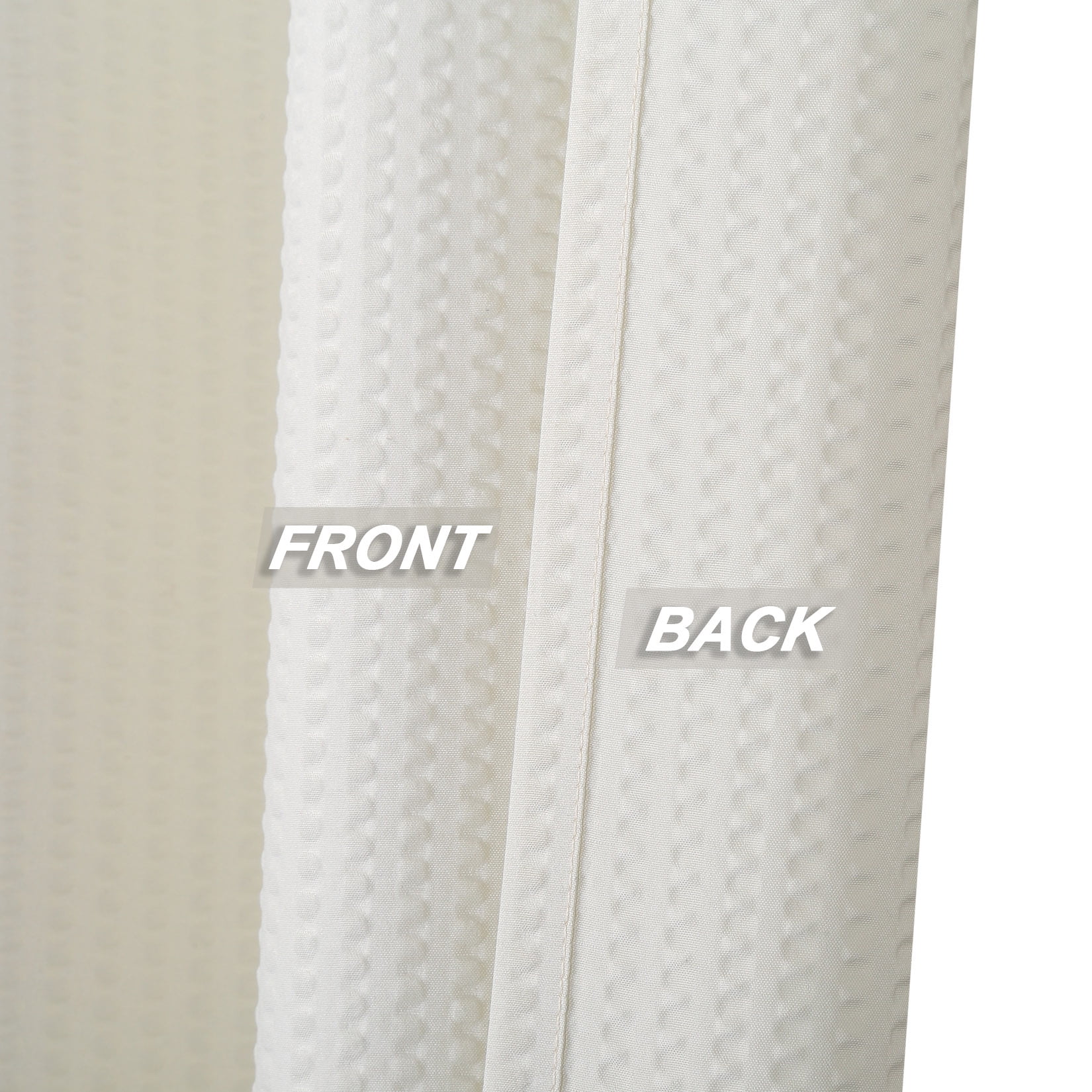 Haperlare Cream Extra Long Shower Curtain 72"W x 96"L Water Resistant Decorative Embossed Pattern Bath Spa Fabric Shower Curtain Machine Washable, 1 Panel