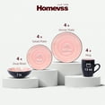 thumbnail image 3 of HomeVss, Stoneware Sonoma 16pc Dinnerware Set, Black + Speckled Spin Wash Rose 16pc Set Rose, 3 of 8