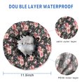 thumbnail image 3 of Shower Caps,Pioneer Flower Floral Print Pattern Waterproof Shower Cap for Women 4 Pieces,Double Reusable Hair Cover for Shower PEVA Elastic Stretch Hem, 3 of 7