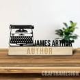 thumbnail image 5 of Craftnamesign Custom Wooden Writer Desk Name Plate, Writing Author Metal Nameplate for desk, 5 of 5