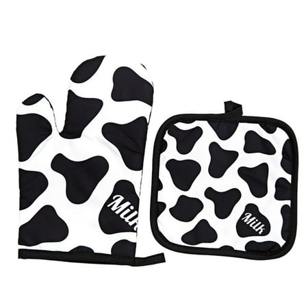 

Brand Clearance! Leopard Oven Mitts and Pot Holders Heat Resistant Oven Gloves Safe Cooking Baking Grilling Accessories