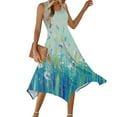 thumbnail image 7 of Womens Casual Tank Dress Floral Sleeveless Summer Midi Dress Asymmetrical Hem Vacation Beach Outfit, 7 of 7
