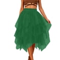 thumbnail image 2 of ZHOGXU Women Skirt Elastic Waist Solid Color Mesh Fashion Comfortable Knee Length Tutu Skirt For Casual Daily Wear,Army Green,L, 2 of 4