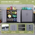thumbnail image 4 of Metal Storage Cabinet with 2 Doors and 2 Adjustable Shelves,36" H Garage Storage Cabinet with Lock,File Cabinet Tool Cabinet for Garage, Home Office,Kitchen,Warehouse,Livingroom(Black Grey), 4 of 7