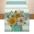 thumbnail image 4 of Sunxin Decorative Table Banner Summer Leaves Print Fresh Green Series Linen Home Decoration Table Cloth, 1Pc Table Flag, 4 of 4