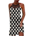 thumbnail image 2 of SMihono Robe d'Été Boho pour Femmes Grande Taille Mode Féminine Col Rond Sans Manches Imprimé Bretelles Robe, 2 of 4