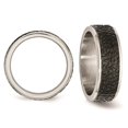 thumbnail image 2 of Bague de Mariage Texturée en Acier Inoxydable Plaqué Noir, 2 of 4