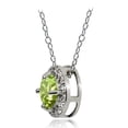 thumbnail image 2 of Sterling Silver Peridot and White Topaz Round Halo Necklace, 2 of 3