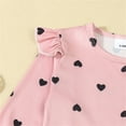 thumbnail image 6 of Suealasg 2Pcs Newborn Baby Girl Fall Outfits Clothes Set 3 6 12 Months Infant Girl Crew Neck Long Sleeve Heart Print Romper Long Pants Set, 6 of 9