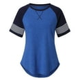 thumbnail image 5 of IROINNID Women's Casual Color Matching Loose Round Neck Short Sleeve Women Tops, 5 of 8