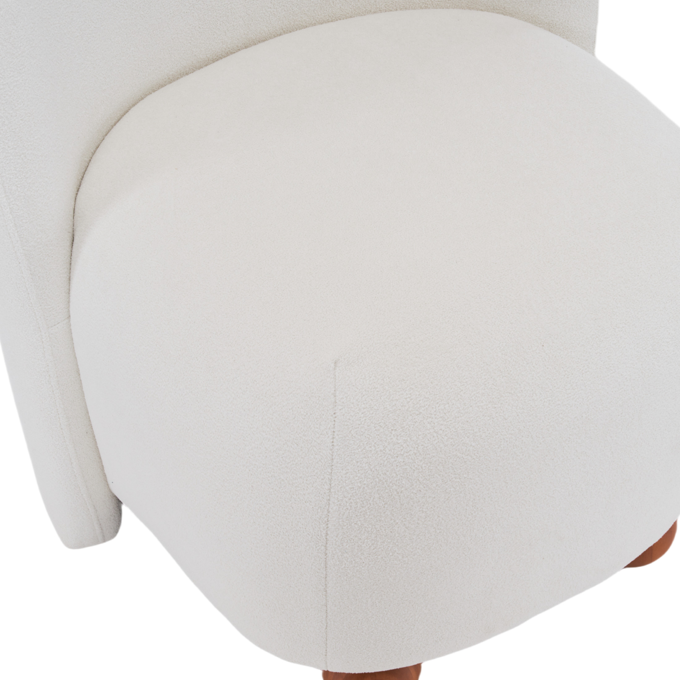 Veylin Modern Upholstered Low-back, Accent Chair, Wood, White