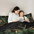 thumbnail image 4 of Manfei Green Spooky Moth 7pcs Bedding Comforter Set,Gothic Style Queen Bedding Sets,Rustic Daisy Mushroom Flower Queen Sheet Sets For Boys Girl,Microfiber Bedroom Decor Reversible, 4 of 8