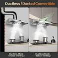thumbnail image 6 of 24 inch Range Hood Under Cabinet, Stainless Steel Kitchen Hood 280CFM, Ducted/Ductless Vent Hood with Rocker Button Control, Stove Hood with 2 Speeds Fan, Bright LED Light, 6 of 8