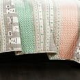 thumbnail image 3 of Lush Decor Llama Stripe Kids Animal Print Reversible Quilt, Twin, Pink/Turquoise, 4-Pc Set, 3 of 8