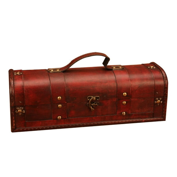 UPOUART Handmade Vintage Style Wine Bottle Box with Handle - 1 Piece Elegant Packaging for Wine
