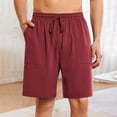 thumbnail image 2 of Plebaso Men's Shorts Elastic Waist Drawstring Casual Shorts Solid Color Comfy Lounge Shorts with Pockets, 2 of 7
