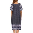 thumbnail image 4 of Ekouaer Womens Nightgown Short Sleeve House Dress with Pockets-Floral Print Mumu Dress, 4 of 6