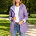 thumbnail image 2 of Winter Jackets for Women Plus Size Turndown Collar Long Sleeve Solid Color Waterproof Mesh Lining Windbreaker with Zipper Pockets for Hiking Camping Casual Outdoor Activities, 2 of 10