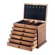 thumbnail image 4 of Joyero de madera, organizador de joyas con cerradura, expositor de joyas, caja de baratijas para collares, tocador y organización Forro negro con gancho, 4 of 9