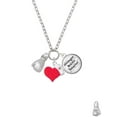 thumbnail image 2 of Delight Jewelry Silvertone Large Boxing Glove - Red Heart Nurse Strong Zoe Necklace, 2 of 4