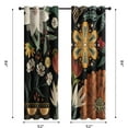 thumbnail image 3 of Boho Floral Blackout Curtains for Bedroom Windows, Plant Leaves Print Curtains for Living Room, Black Bohemian Dining Room Curtain Draperies 2 Panel Sets, 52" X 84", 3 of 6