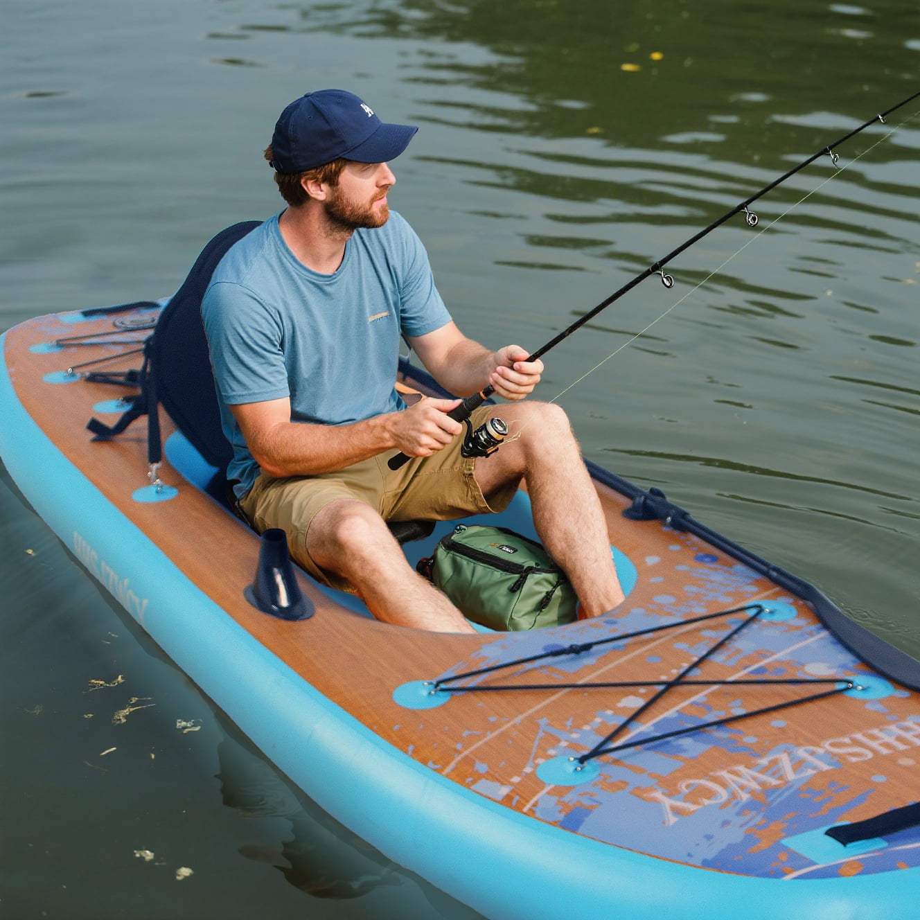HHSJZWCY 10 ft Extra Wide Inflatable Kayak with Detachable Seat, Stand up Paddle Board for Adults & Youth,PaddleBoard for Fishing,Touring