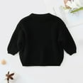thumbnail image 4 of KaLI_store Little Girl Sweaters Girls Pullover Sweater Shawl Collar Cable Knit Fall Winter Sweaters Black,9-12 Months, 4 of 5