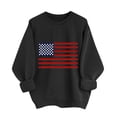 thumbnail image 4 of Uootdi Womens Sweatshirts USA Long Sleeve Crewneck USA Flag Print Loose Fit Weekend Outings Casual Sweatshirts Gift, 4 of 5