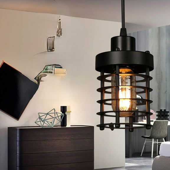 Industrial Metal Pendant Light Retro Iron Cage Pendant Lights Vintage Hanging Ceiling Light Fixture Classic Retro Chandelier Hanging Light for Dining Living Rooms Kitchen