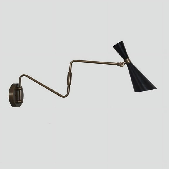 Single Light Articulated Stilnovo Style Sconce Mid-Century Modern Brass Wall Lamp