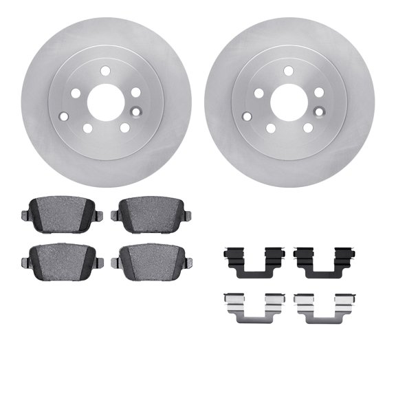 Dynamic Friction Company Rear Brake Rotors with 5000 Advanced Brake Pads includes Hardware 6512-11113