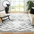thumbnail image 2 of SAFAVIEH Moroccan Tassel Freddy Medallion Shag Area Rug, Grey/Ivory, 9' x 12', 2 of 7