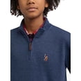 thumbnail image 3 of U.S. Polo Assn. Boys Quarter Zip Fleece Mock Neck Pullover, Sizes 4-18, 3 of 4