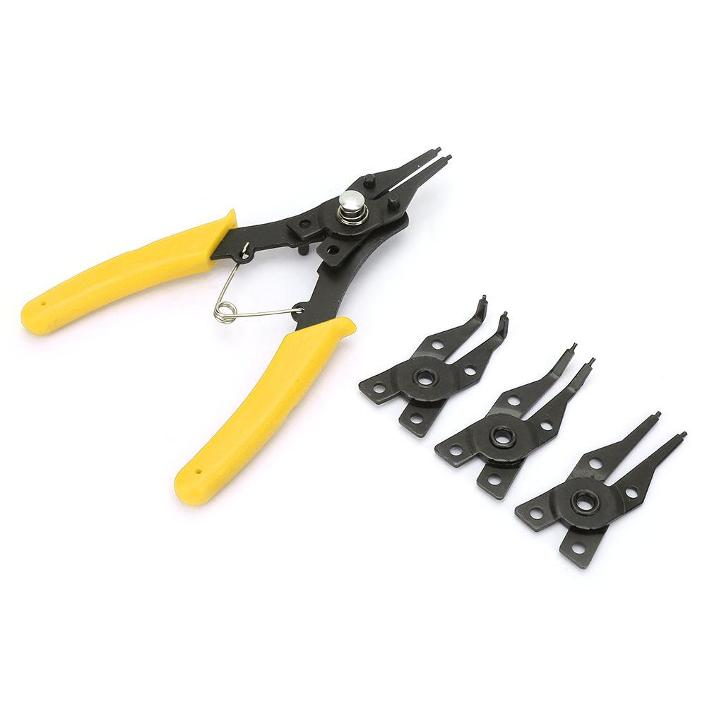 Snap Ring Pliers 4 Interchangeable Head Multi Use Clamps Opening Plier