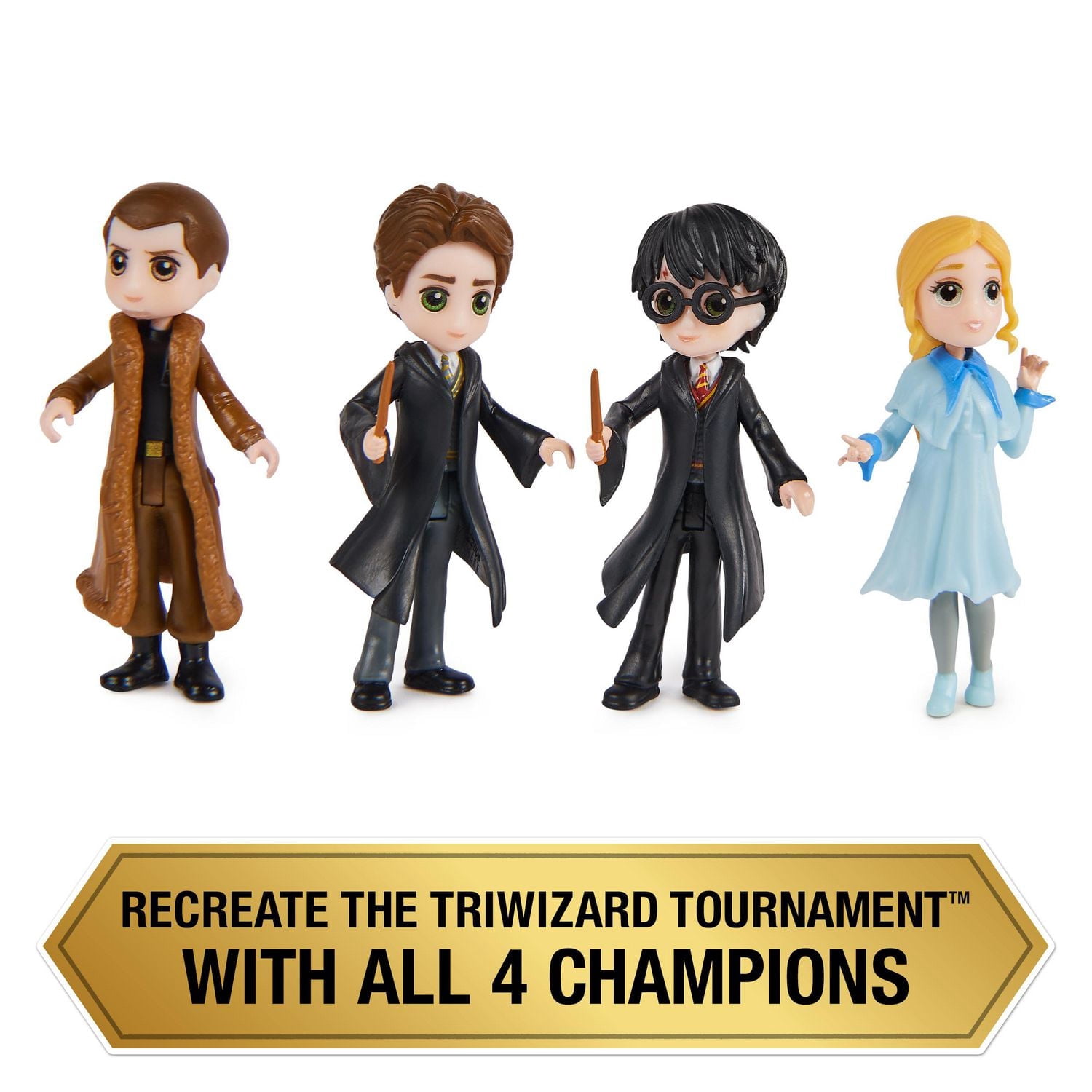 Wizarding World Harry Potter, Magical Minis Triwizard Champions Gift Set with 4 Figures and Goblet of Fire Accessory, Kids Toys for Ages 6 and up