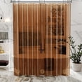 thumbnail image 3 of Cortina de ducha AmazerBath Premium EVA transparente marrón impermeable, 3 of 8