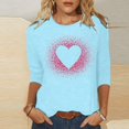 thumbnail image 1 of Meichang Chemises pour Femmes Joyeuse Saint-Valentin Hauts Amusants T-Shirts Graphiques de la Saint-Valentin T-Shirts de Vacances Hauts de la Saint-Valentin Manches 3/4 Col Rond Blouses, 1 of 4