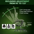 thumbnail image 6 of SOONTRANS Gaming Chair with Footrest, High Back Gamer Game Chair for Adult, Velvet Fabric Ergonomic Office Chair with Massage Lumbar Cushion, Reclining Computer Desk Chair ,Green, 6 of 8